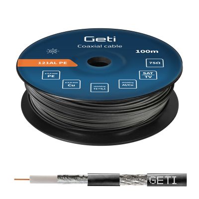 Koaxiální kabel GETI 121AL PE - venkovní (100m cívka)