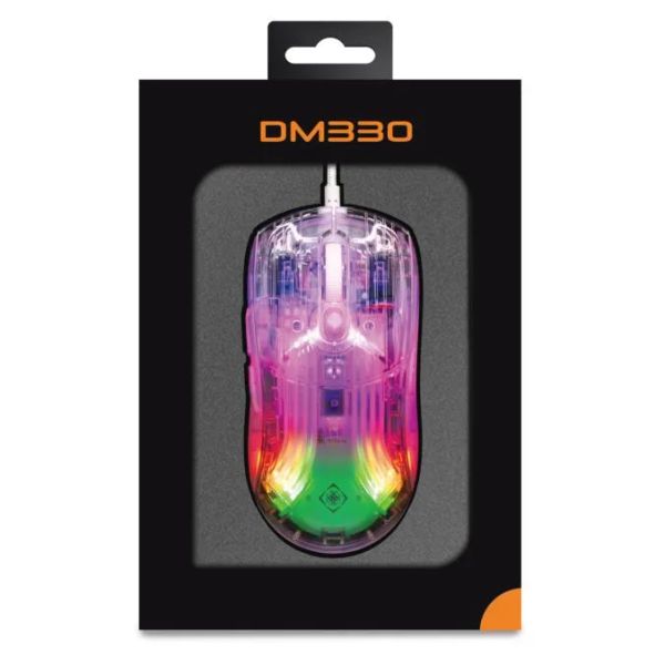DELTACO GAM-159-T DM330, Herní myš, USB, trans