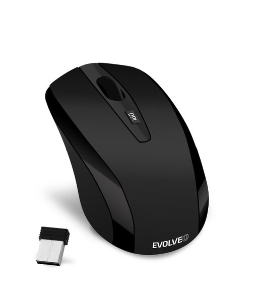 EVOLVEO WML-306B/Cestovní/Laserová/1 600 DPI/Bezdrátová USB/Černá