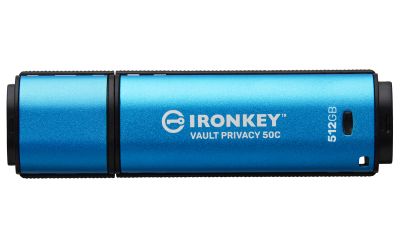 Kingston Ironkey Vault Privacy 50C/512GB/USB 3.2/USB-C/Modrá