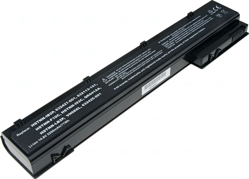Baterie T6 Power pro HP EliteBook 8560w, 8570w, 8760w, 8770w, 5200mAh, 77Wh, 8cell