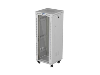 Instalační stojan 19" 32U 600X600 šedé skleněné dveře lcd lanberg (flat pack) V2