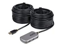 Startech USB Extender Hub, 24m USB 2.0 Extension Cable with 4-Port USB Hub, Active/Bus Powered USB Repeater Cable, Optional 10W Power Supply Included - USB-A Hub w/ ESD Protection (U02442-USB-EXTENDER) - Rozbocovac - 4 x USB 2.0