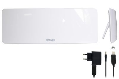 EVOLVEO Xany 1, 230/5V, aktivní pokojová anténa DAB+/DVB-T2,  filtr LTE,4G,5G
