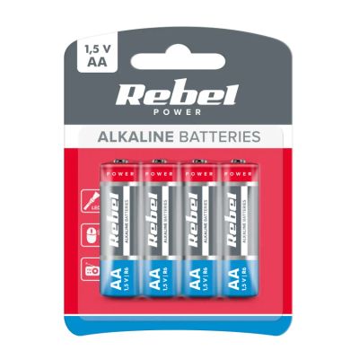 Baterie AA (R6) alkalická REBEL Alkaline Power 4ks / blister BAT0061B
