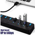 MEGATECH, 7x USB (3) Hub, USB-A, vypínač