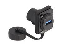 D-Type - mechanismus zásuvky USB - USB 3.2 Gen 1 s protiprachovou krytkou - USB - 1 zásuvka USB - černá