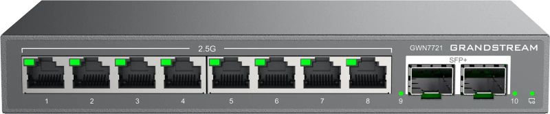 Grandstream GWN7721 L2 Lite managed switch, 8x 2.5GbE RJ45, 2x 10G SFP+