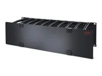 Panel racku pro správu kabelů s krytem - černá - 3U - kompatibilní s TAA - pro P/N: AR4012A, AR4017A, AR4032A, AR4038LA, SRT5KRMXLT-A, SRT6KRMXLT-A, SRT8KRMXLT-A
