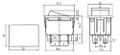 Přepínač kolébkový 3pol./6pin ON-OFF-ON 250V/15A černý