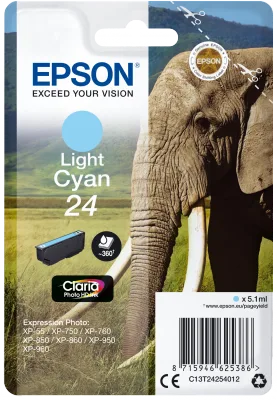 Epson Singlepack Light Cyan 24 Claria Photo HD Ink