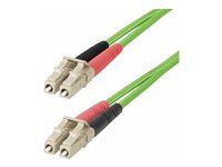 Startech 5m (15ft) LC to LC (UPC) OM5 Multimode Fiber Optic Cable, 50/125µm Duplex LOMMF Zipcord, VCSEL, 40G/100G, Bend Insensitive, Low Insertion Loss, LSZH Fiber Patch Cord - Patch kabel - LC/UPC multi-mode (M) do LC/UPC multi-mode (M) - 5 m - 5 m - 2.9 mm - optické vlákno - duplex - 50 / 125 mikron - OM5 - neobsahuje halogen, až 100 Gbps rychlost prenosu dat - zelená