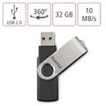 HAMA Rotate, USB Klíč, 32GB, stříbrný/černý