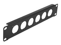 Patch panel (záslepný) - montáž do racku - černá - 1U - 10" - 6 portů