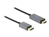 Kabel adaptéru - DisplayPort s piny (male) do HDMI s piny (male) - 1 m - šedá, černá - podporuje 4K, aktivní