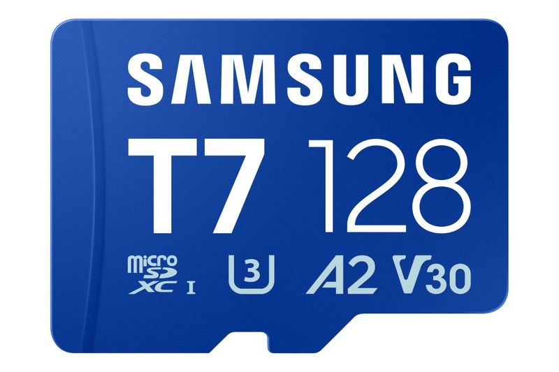 Samsung T7/Micro SDXC/128GB/UHS-I U3 / Class 10/Modrá