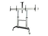 Rolling TV Stand (STNDMTVDUO) - Vozík - pro 2 zakřivené / ploché panely - hliník, ocel - velikost obrazovky: 37"-60"