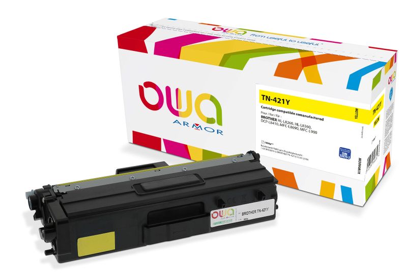 OWA Armor toner kompatibilní s Brother TN-421Y, 1800st, žlutá/yellow