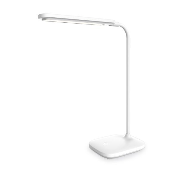 Platinet PDL6728 stolní LED lampa 5W stmívatelná, integrovaná baterie 2400mAh, USB port, bílá