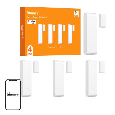Chytrý detektor na dveře/okna SONOFF SNZB-04PR2 ZigBee, sada 4 ks