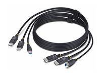 StarTech 6ft (1.8m) Dual-DisplayPort and USB 5Gbps KVM Cable - Kabel klávesnice / videa / myši (KVM) - USB typ A, DisplayPort (M) do USB Type B, DisplayPort (M) - 1.83 m - podpora 4K60Hz, podpora HDR10 - cerná