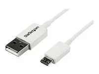 USB 2.0 A to Micro B - White - Micro USB Cable (USBPAUB1MW) - Kabel USB - Micro USB typ B (M) do USB (M) - USB 2.0 - 1 m - lisovaný - bílá - pro P/N: USBEXTPAA1MW, USBEXTPAA2MW, USBEXTPAA3MW, USBPAUB2MW, USBPAUB50CMW