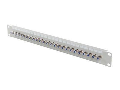 Patch panel 24 portů 1U s konektorem typu f šedý lanberg