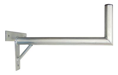 Anténní držák 50 na stěnu se vzpěrou průměr 42mm výška 16cm žárově zinkováno.