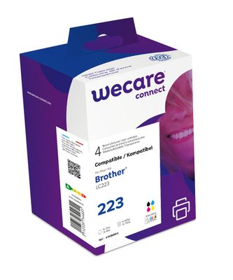 WECARE ARMOR ink sada kompatibilní s BROTHER LC-223 VAL BP, černá/CMY