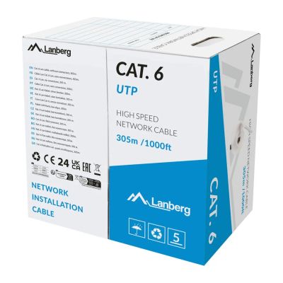 Lan utp CAT.6 305M drôt cca sivý fluke predané lanb