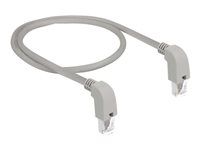 Patch kabel - RJ-45 (M) zahnutí dolů do RJ-45 (M) zahnutí dolů - 50 cm - 0.56 cm - SF/UTP - CAT 5e - neobsahuje halogen, lisovaný, licna - šedá