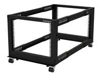Adjustable Server Rack (4POSTRACK8U) - Rozvaděč stojanový open frame - 4 pozice - podlahové provedení - černá - 8U