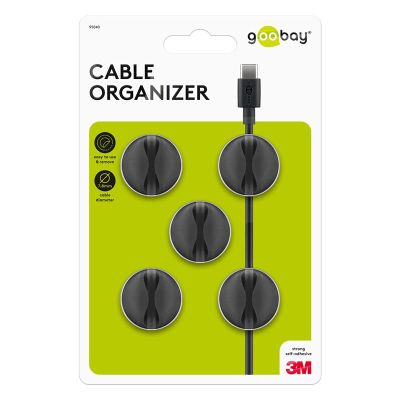 Organizér na kabely GOOBAY 95040 5ks Black