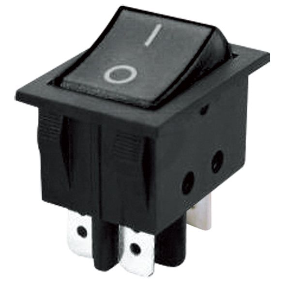 Přepínač kolébkový 2pol./4pin (ON)-OFF 250V/15A