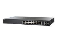 Přepínač - řízený - 24 x 10/100 (PoE) + 2 x kombinace Gigabit SFP - desktop, Lze montovat do rozvaděče - PoE (180 W) - repasováno