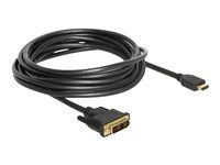 Kabel adaptéru - DVI-D s piny (male) do HDMI s piny (male) - 5 m - trojnásobně stíněný - černá