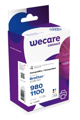 WECARE ARMOR ink kompatibilní s BROTHER LC-980/1100,černá/CMY