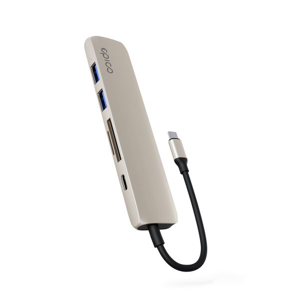 Epico 6v1 hliníkový USB-C 8K hub - hvězdná