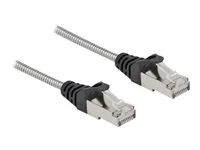 Patch kabel - RJ-45 (M) do RJ-45 (M) - 2 m - 4.9 mm - U/FTP - CAT 6a - neobsahuje halogen, lisovaný, provedení bez hrbolků - stříbrná