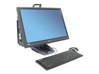 Stojánek na monitor/desktop - zvedací, pojistná svorka - 15"-24" - černá