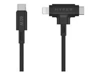Kabel Lightning - USB-C s piny (male) do Lightning, USB-C s piny (male) - 1.5 m - černá