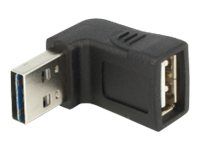 USB adaptér - USB (F) do USB (M) - konektor 90° - černá