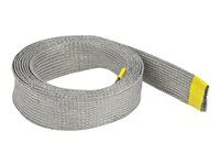 Braided sleeve for EMC shielding stretch