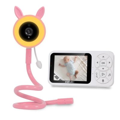 EVOLVEO Baby Monitor N35, dětská chůvička s kamerou,VOX,teploměr,noční vidění,RGB světlo,Růžová