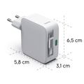 HAMA GaN, Rychlonabíječka, 2x USB-C PD/QC 65W Odn