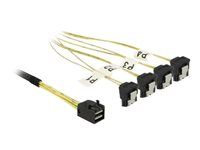 Kabel SATA/SAS - SAS 6Gbit/s - 4 x Mini SAS HD (SFF-8643) (Z) do SATA (R) úhlový - 50 cm
