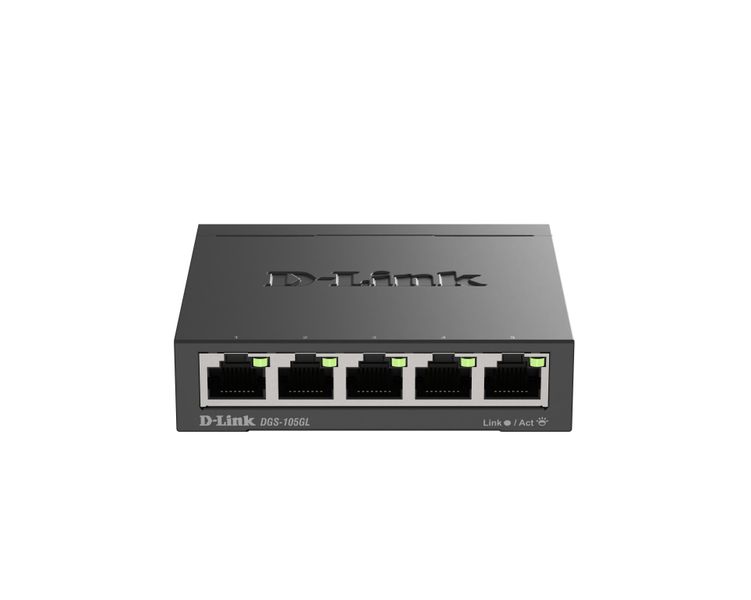 D-Link DGS-105GL Kovový 5-portový Gigabit stolní switch