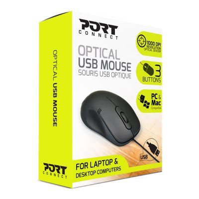 PORT DESIGNS 900400-P, Optická myš, USB, černá
