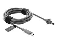 Elektrický kabel - USB-C (M) do DC jack 5.5 mm x 2.1 mm (M) - 20 V - 5 A - 2 m - šedá