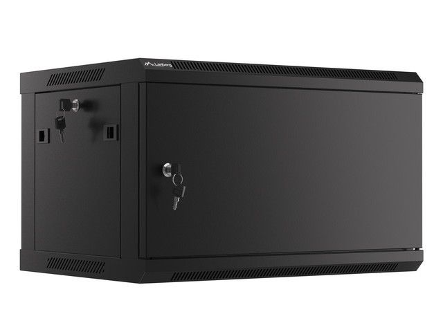 Lanberg racková skříň 19" pro montáž na stěnu 6u/600x450 pro vlastní montáž s kovovými dveřmi černá